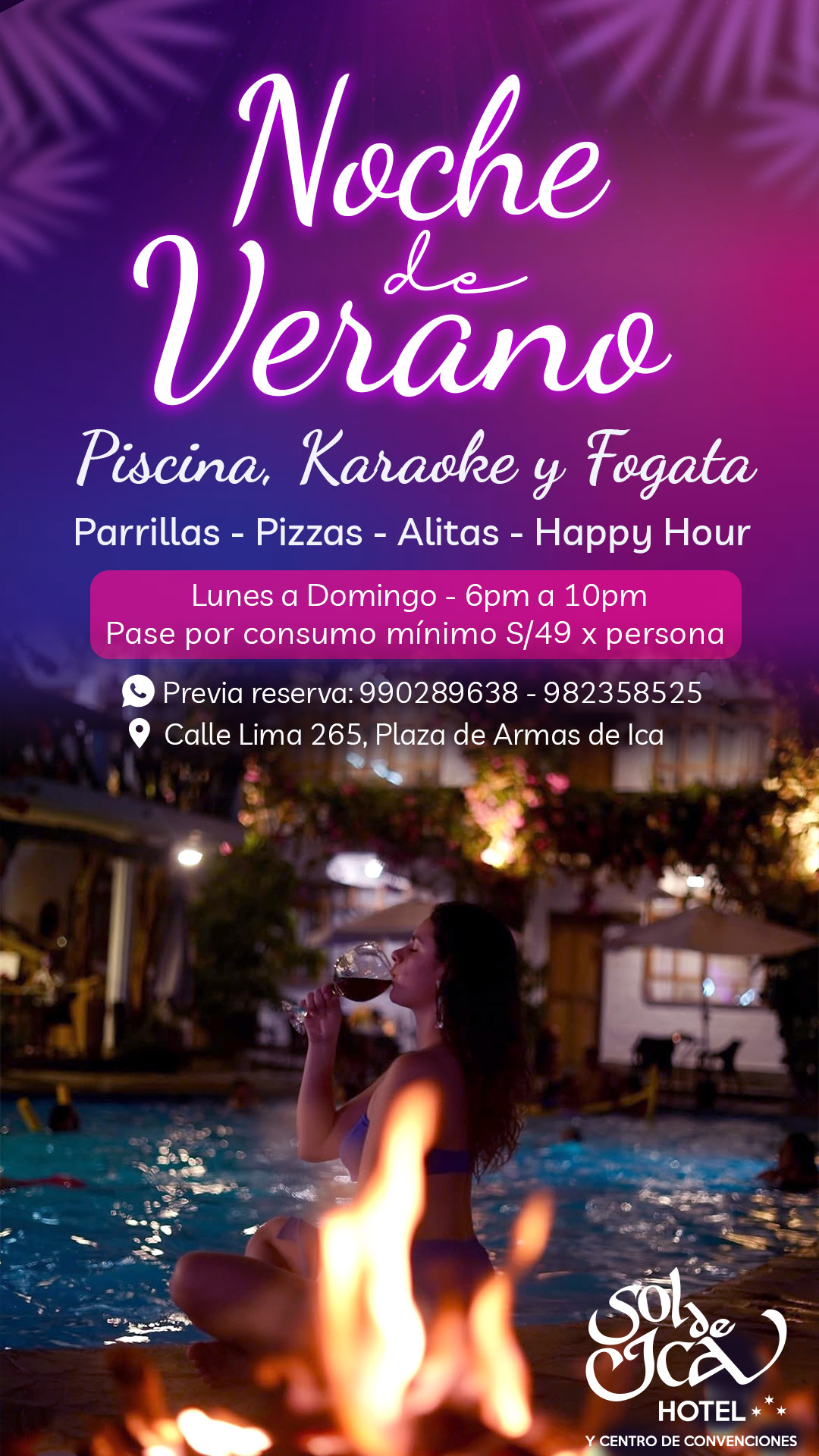 Piscuna nocturna, alojamiento ica