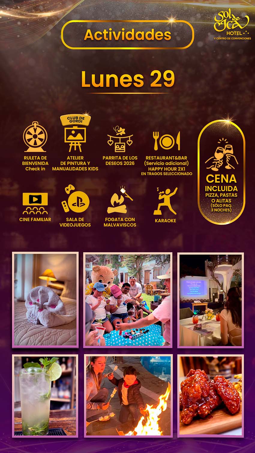 Año Nuevo 2026, Ica, Perú, alojamiento Ica, hoteles de Ica, fullday Ica, Turismo Ica, Huacachina