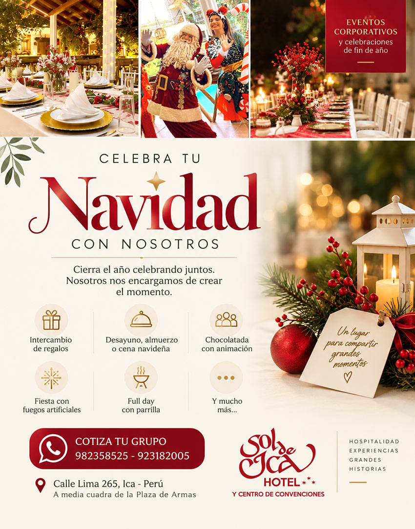 Celebracion navideña, intercambio de regalos, fiesta en ica